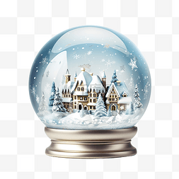透明透明玻璃杯子图片_冰冻雪球圣诞魔球与飞行的雪花和