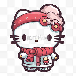 hello kitty 冬天 剪贴画 向量