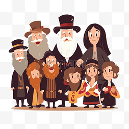 犹太教剪贴画犹太家庭与曾祖父母