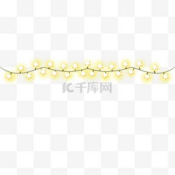 新年可爱的边框图片_黄色小灯串节日灯饰装饰光效