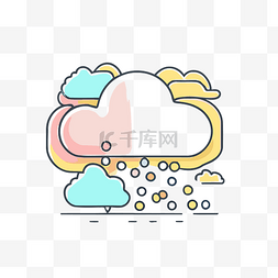 白云图片_云和雨天气矢量风格插画