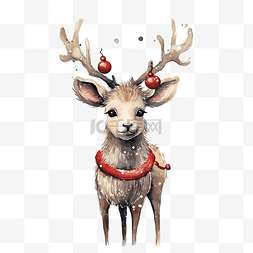 木板图片_有趣的圣诞贺卡，上面有驯鹿，在