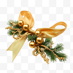 金色聖誕絲帶