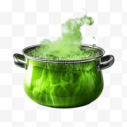 恐怖液体图片_沸腾绿色液体的女巫大锅