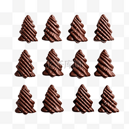 圣诞树形状的小甜巧克力糖