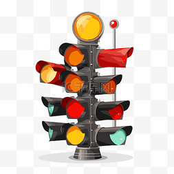交通灯图片_交通标志剪贴画交通灯设计侧面有