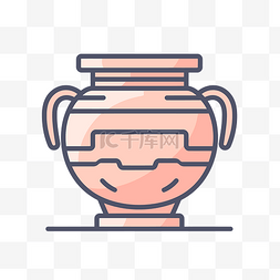 平面花瓶图片_简单的考古花瓶图标 向量