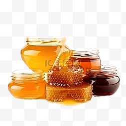各种香甜可口的天然蜂窝蜂蜜