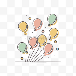 放地上的气球图片_彩色气球在空中飞行平面和无缝矢