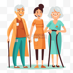 老年夫妇卡通图片_护理人员剪贴画幸福的夫妇和老年