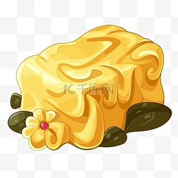 黄色肥皂图片_黄油剪贴画 带有花朵卡通的黄色