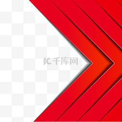 红色简约商务边框金边背景几何红