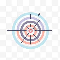 箭头图片_带有 3 个箭头的目标的平面图标 