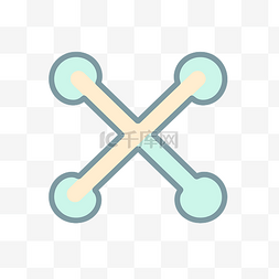 颜色交叉图片_带有两根交叉的棍子的 x 标记的图