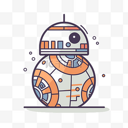 星球大战png图片_BB8 星球大战角色的简单线条插图 