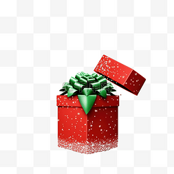 打开的空礼盒图片_打开红色礼盒中的圣诞铭文，上面