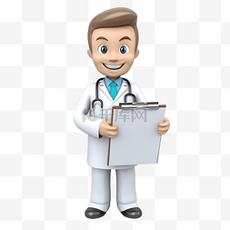 工作报告文件图片_3d 孤立的医生有病历