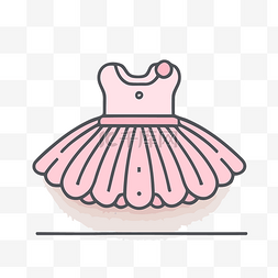 圆形上的线条图片_圆形粉红色连衣裙的线条插图 向