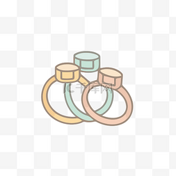 订婚背景图片_白色背景上的“戒指”插图 向量