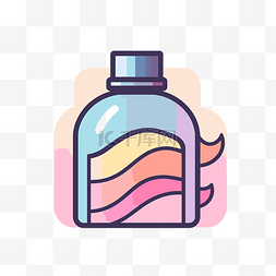 一瓶带有彩虹漩涡的乳液 向量