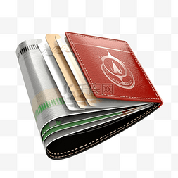 钱包中科威特第纳尔纸币的 3d 渲