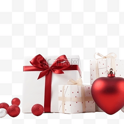红白蝴蝶结图片_美丽的红白组合与圣诞礼物