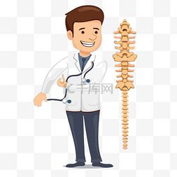 脊椎按摩师剪贴画医生与脊柱骨架