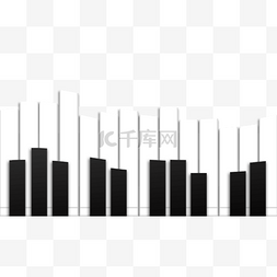 音乐简约图片_剪纸质感钢琴键盘横图简约