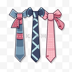 三种不同风格领带的集合 向量