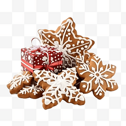 木桌上圣诞饼干的美丽组合
