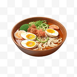 日本桌子图片_3d 插图拉面汤