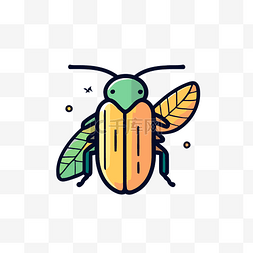 甲虫矢量标志矢量艺术插画图标贴