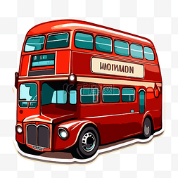 设计伦敦双层巴士demotivator贴纸剪