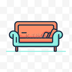 沙发平面风格客厅设置线图标 向