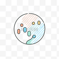 矢量点线背景图片_圆圈内彩色点的线图 向量