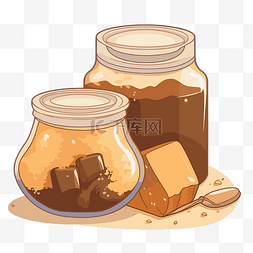 红糖剪贴画卡通巧克力罐糖和焦糖