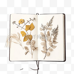 花卉植物图片_专辑与干叶粘在胶带植物标本室的