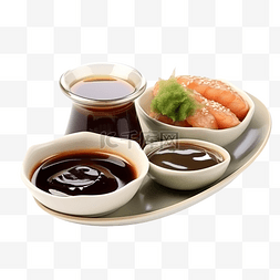 金枪鱼寿司图片_酱油酱和芥末日本料理