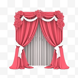 红色服装窗帘的婚礼舞台