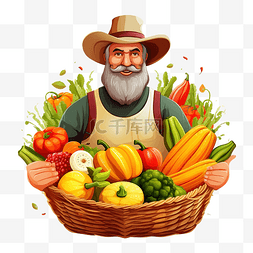 秋季种植生态水果和蔬菜的农民