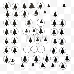 儿童数学游戏图片_数出所有黑白圣诞树并圈出正确答