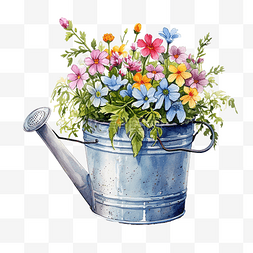 水彩花园桶