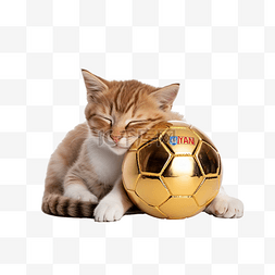 世界杯图片_可爱的猫睡在世界杯奖杯上png