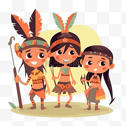 部落剪贴画土著人民代表部落印第