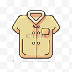 中国线性图片_黄色衬衫中国风格矢量图标