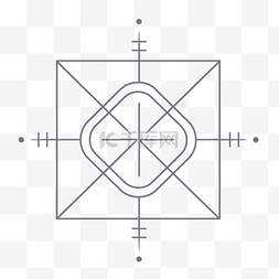 带有线条和两个箭头的正方形 向