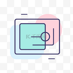 蓝色和粉色背景的矩形的简单设计