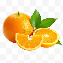 新鲜采摘的橙子隔离