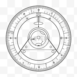 时间手表量角器和指南针矢量 a3 