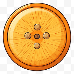 橙色卡通圆形木按钮